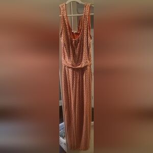 Boden Peach and Cream Patterned Maxi Dress